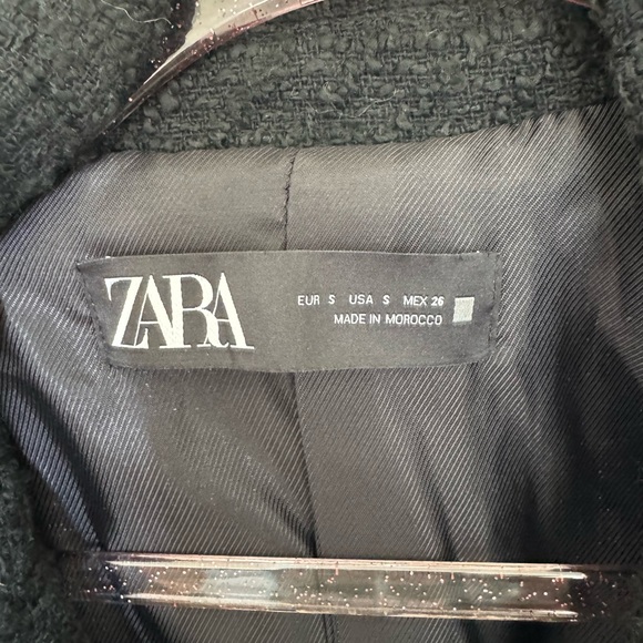 Black tweed Zara blazer size s - Picture 3 of 4